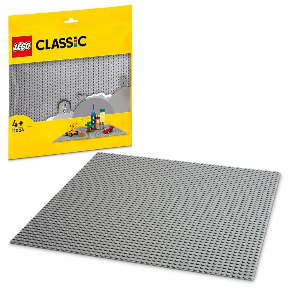 11024 Classic Grey Baseplate, Construction Toy for Kids 48x48 Stud Building Base, Build and Display Board Set