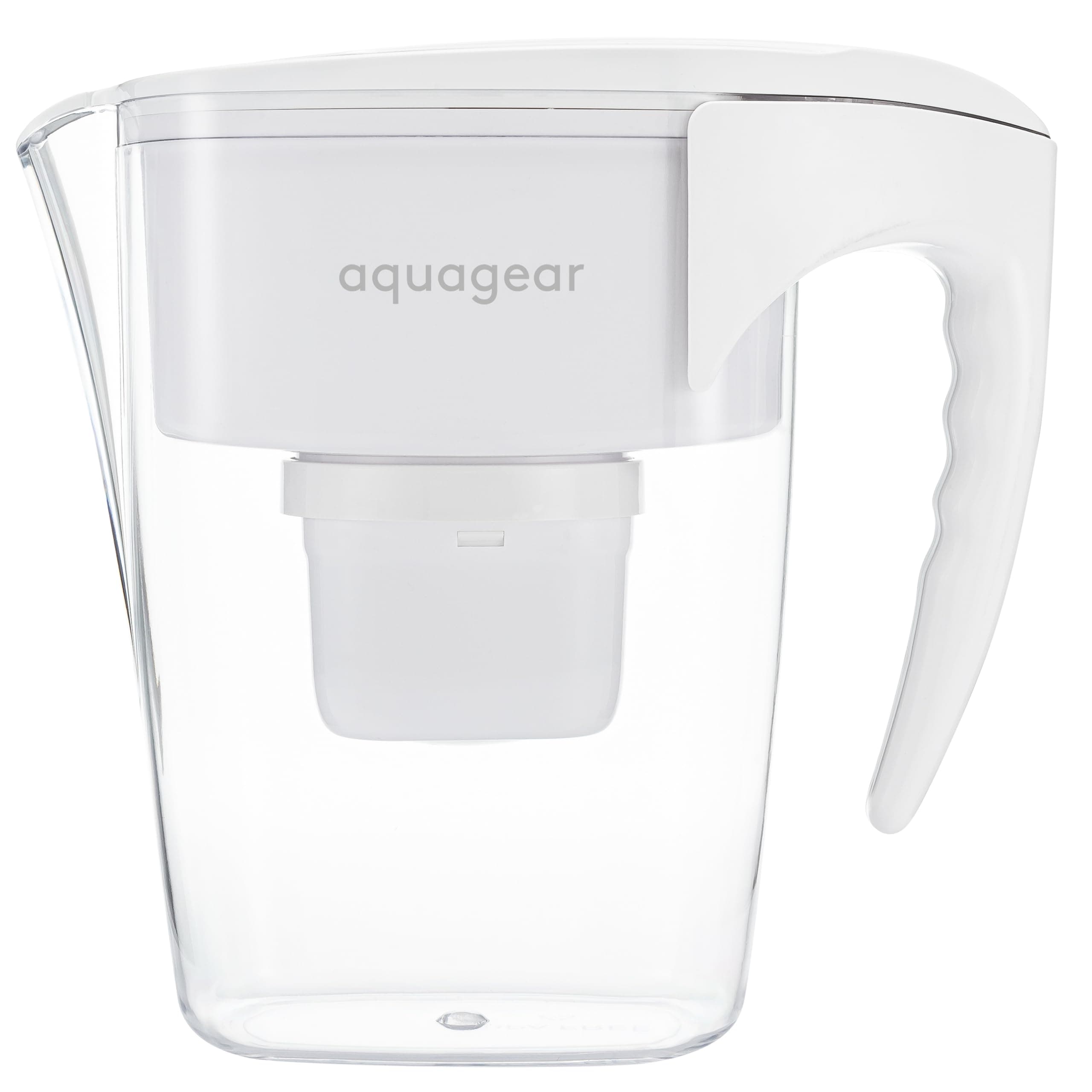 Aquagear Water Filter Pitcher - Fluoride, Lead, Chloramine, Chromium-6 Filter - BPA-Free, Clear