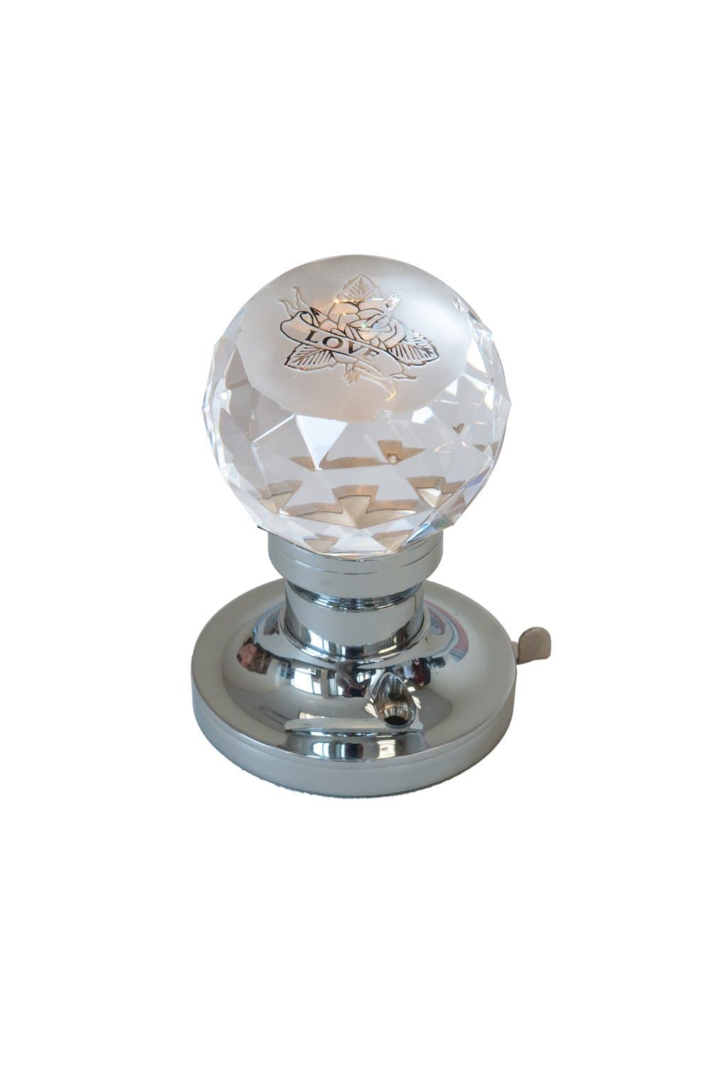 Krystal Touch of New York 3071CPR Love Rose Privacy Doorknob, 2.5-Inch, Chrome