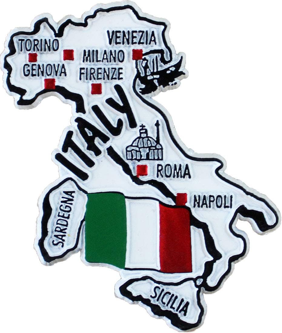 Italy Country Outline Refrigerator Magnet, Approximate Size 2 inch x 3 inch