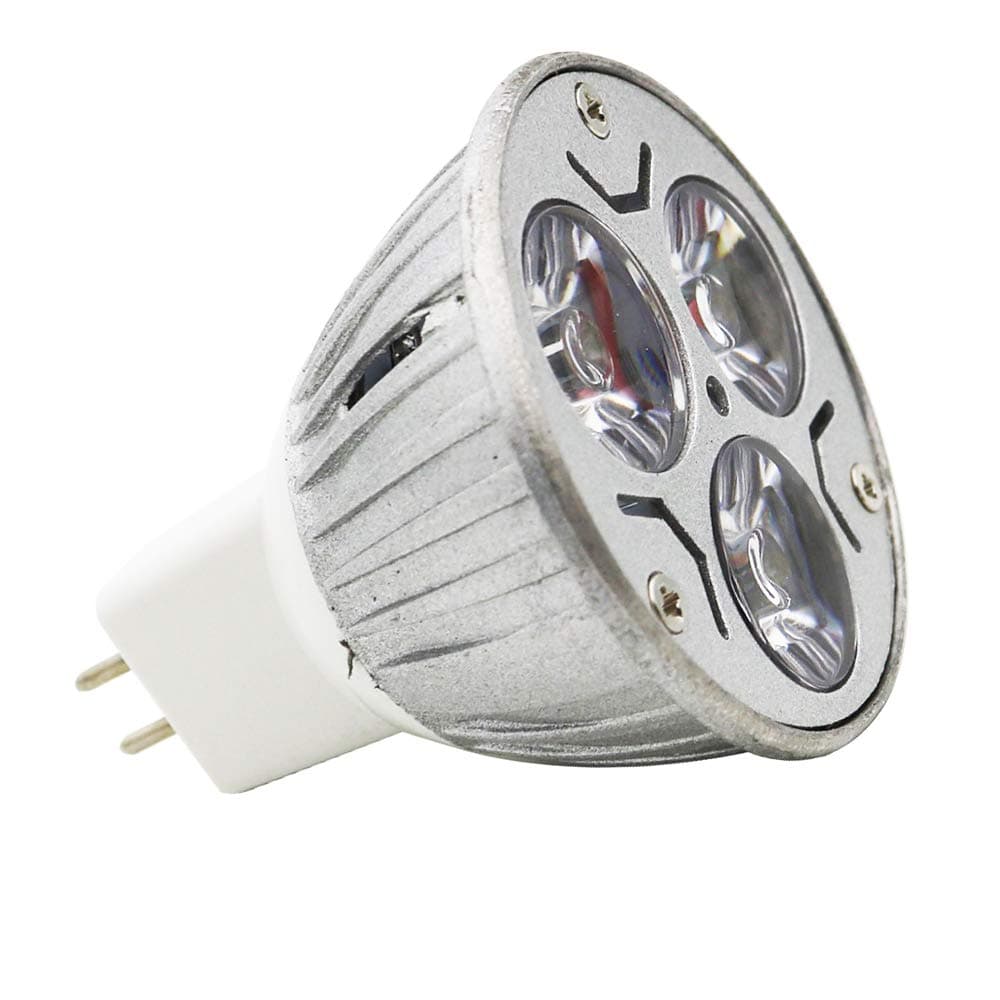 GU5.3 LED AC/DC 12V 3W GU5.3 MR16 Cool White Lamps 6000K 240 Lumen Bulb 30° Beam Angle Diameter 48 x 46 mm