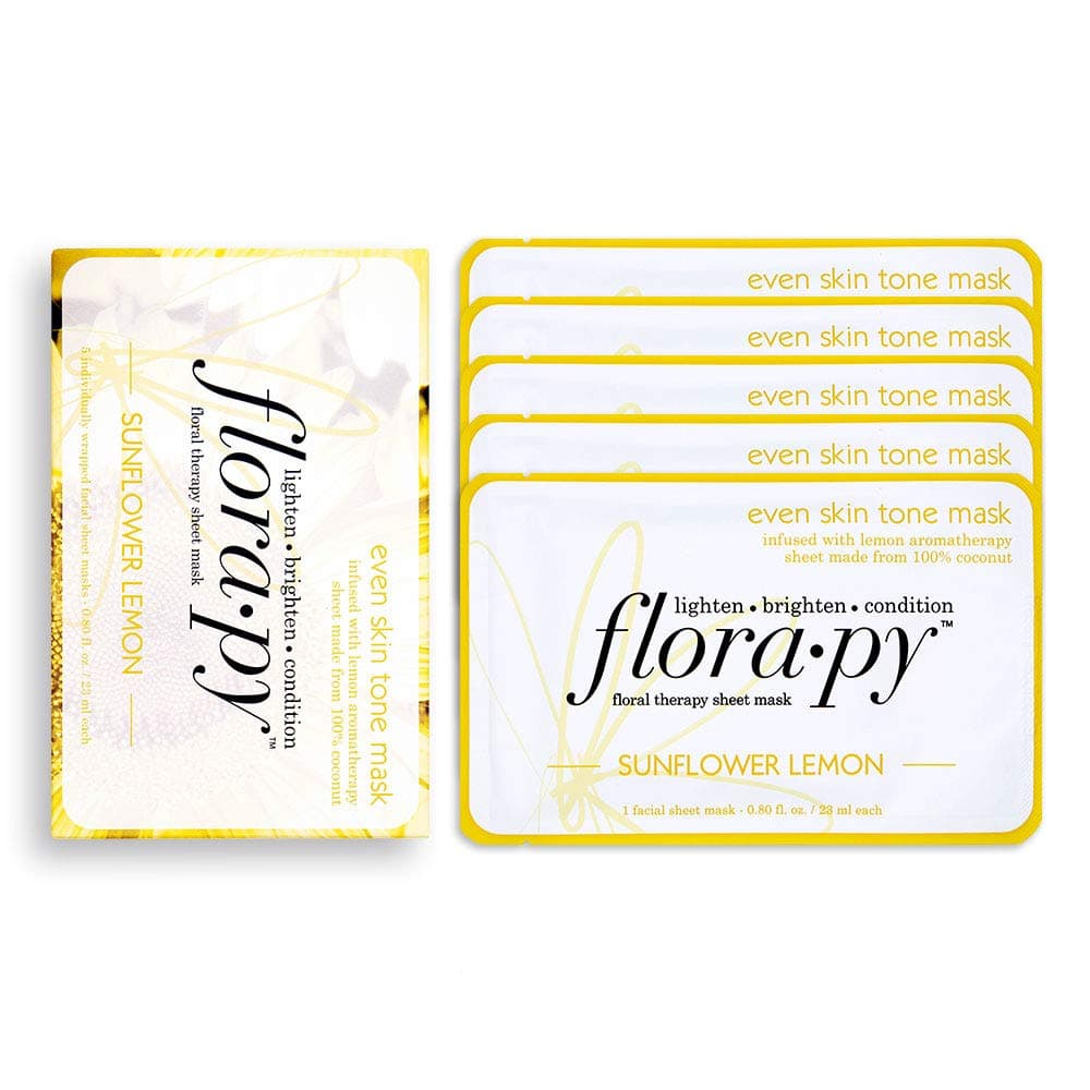 Even Skin Tone Sheet Aromatherapy Mask, Sunflower Lemon, 5 Count