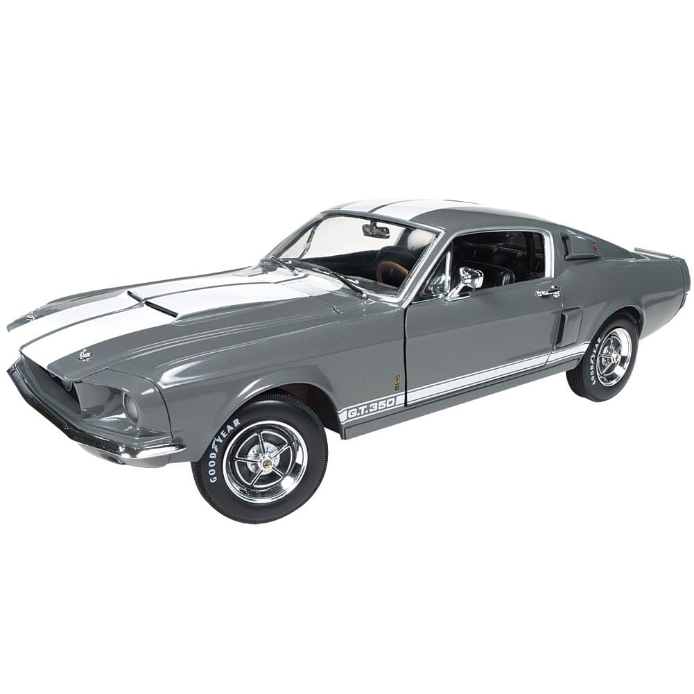 1967 Ford Shelby Mustang GT-350 Medium Gray Metallic 50th Anniversary Limited Edition to 1002pc 1/18 by Autoworld AMM1060
