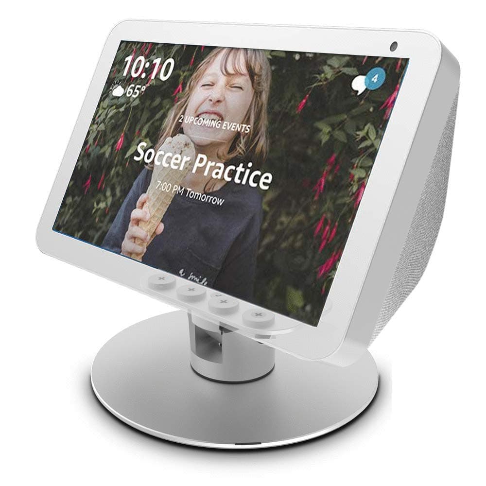 Adjustable Stand only for Echo Show 8 / Echo Show 8 (2nd Gen), Tilt + Swivel Stand,aluminum stand with 8 magnets Silver