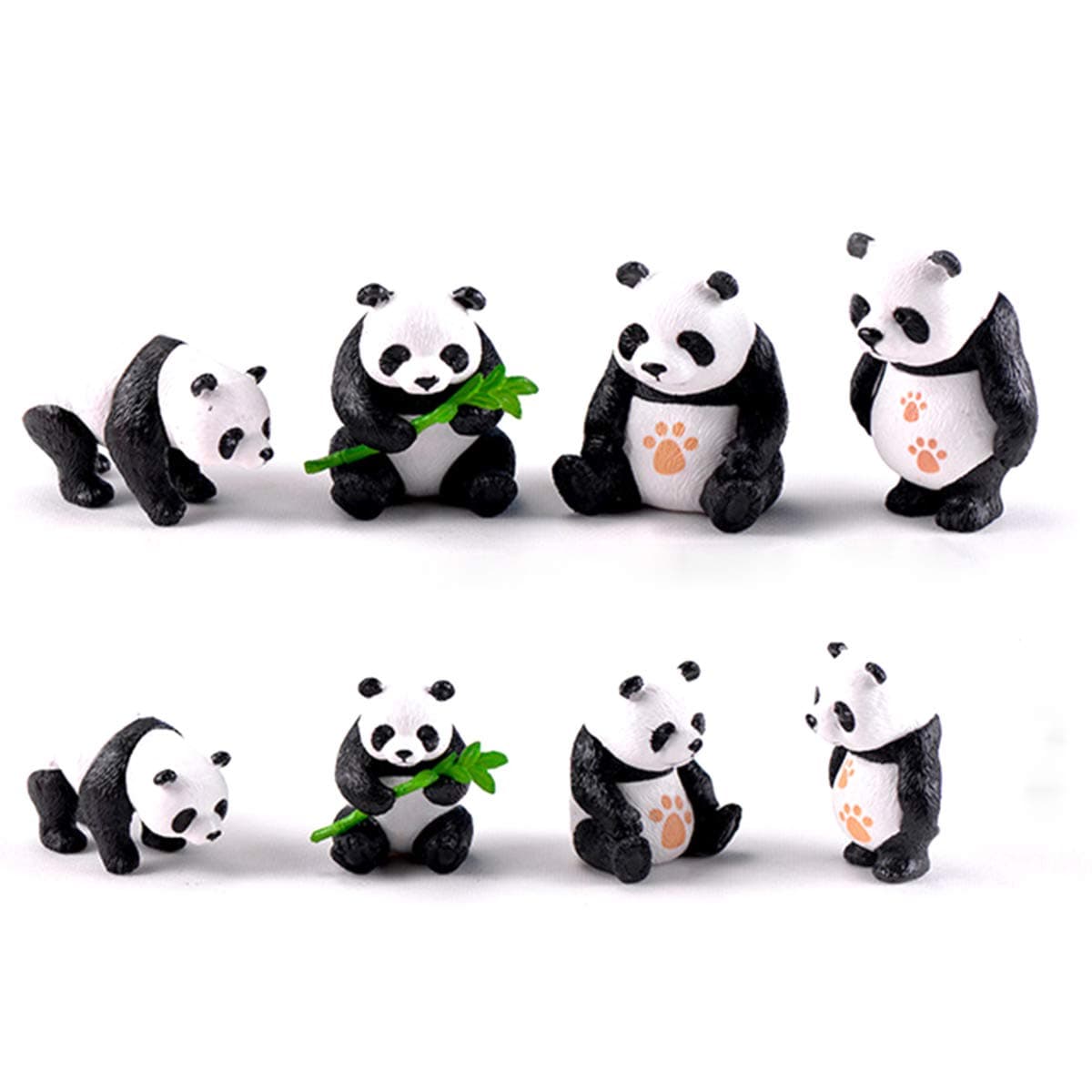 CiCy 8 Pcs Cute Panda Toys Figurines Playset, Cake Toppers, Cake Decoration