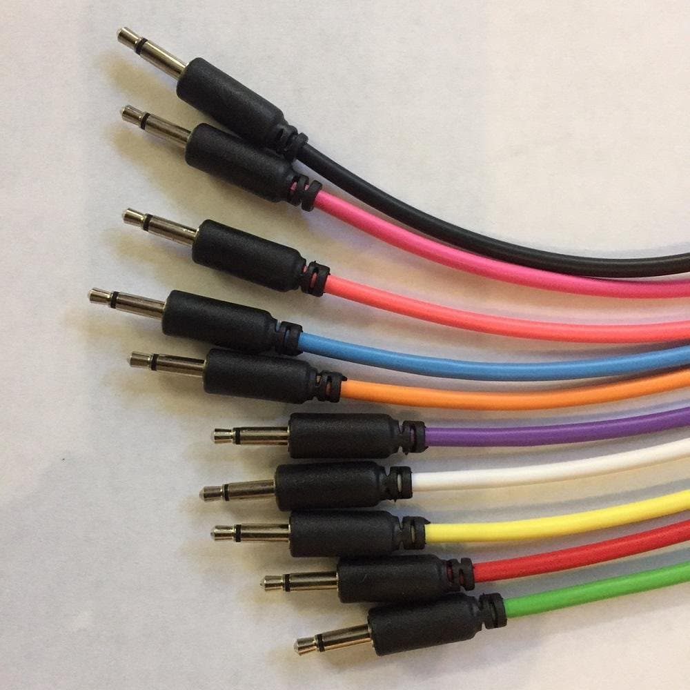 FoMu Eurorack Patch Cables Pack of 10 Mixed Colours 80cm UK Seller