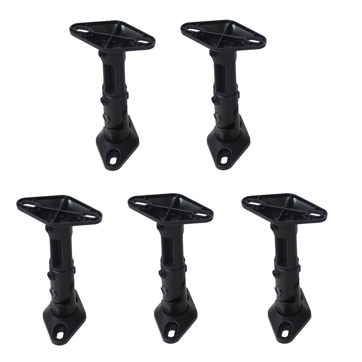5 Speaker Wall Ceiling Mount Brackets Black for Home Theater Satellite Speakers 1XZ (Black, 5 Pack)