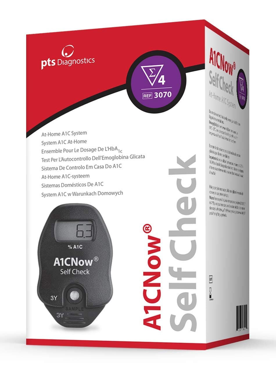 A1CNow Self Check at-Home A1C System | 4 Test Kit | Quickly & Easily Measure Long-Term Blood Glucose Value HbA1C & Monitor Glycaemic Control Preventively and in Patients with Diabetes | VAT Relief