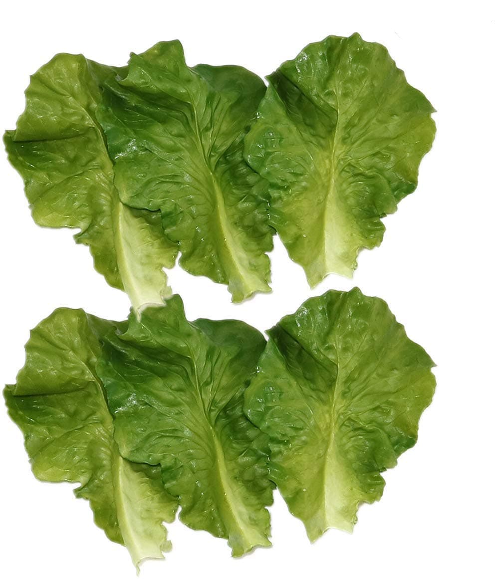 Nice purchase 6pcs Simulation Green Lettuce Leaves PVC Material Fake Vegetable Model Kitchen Artificial Foods