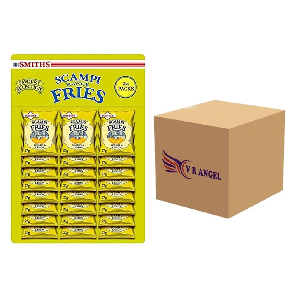 Smith’s Scampi and Bacon Fries, Bacon Fries 24g and Scampi Fries 27g Pub Card Bundle Snack With Lemon & Bacon Flavored for Light Snack (24 x Scampi Fries)