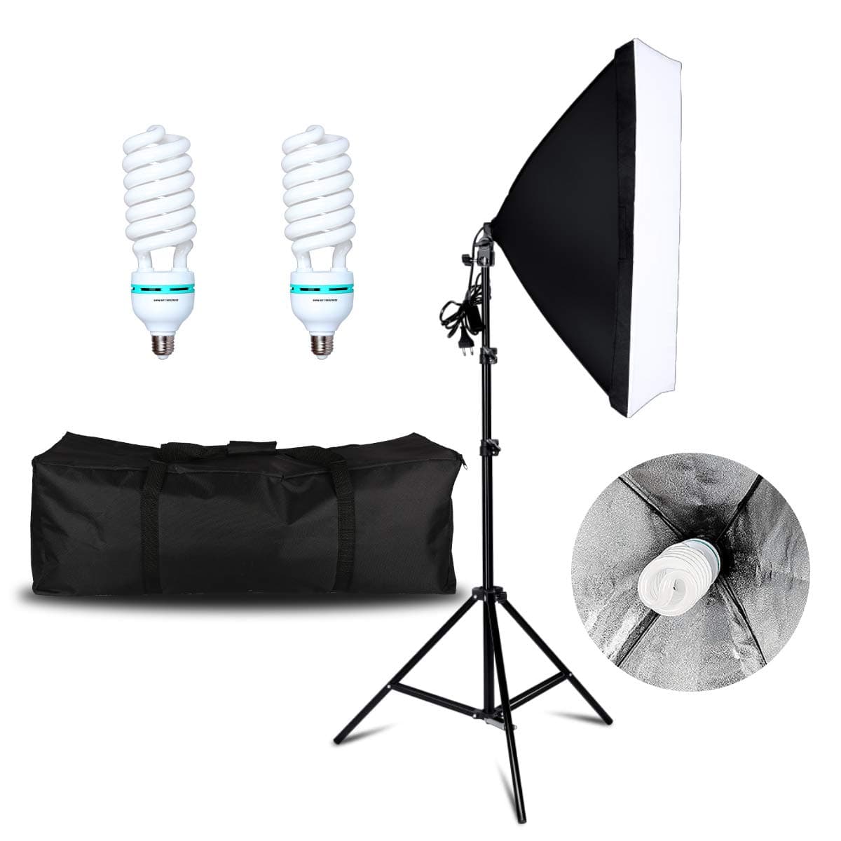 20"X28" Softbox Photo Lighting Kit 800W Continuous Lighting System Photo Studio Video Bulb For Portrait Video Shooting