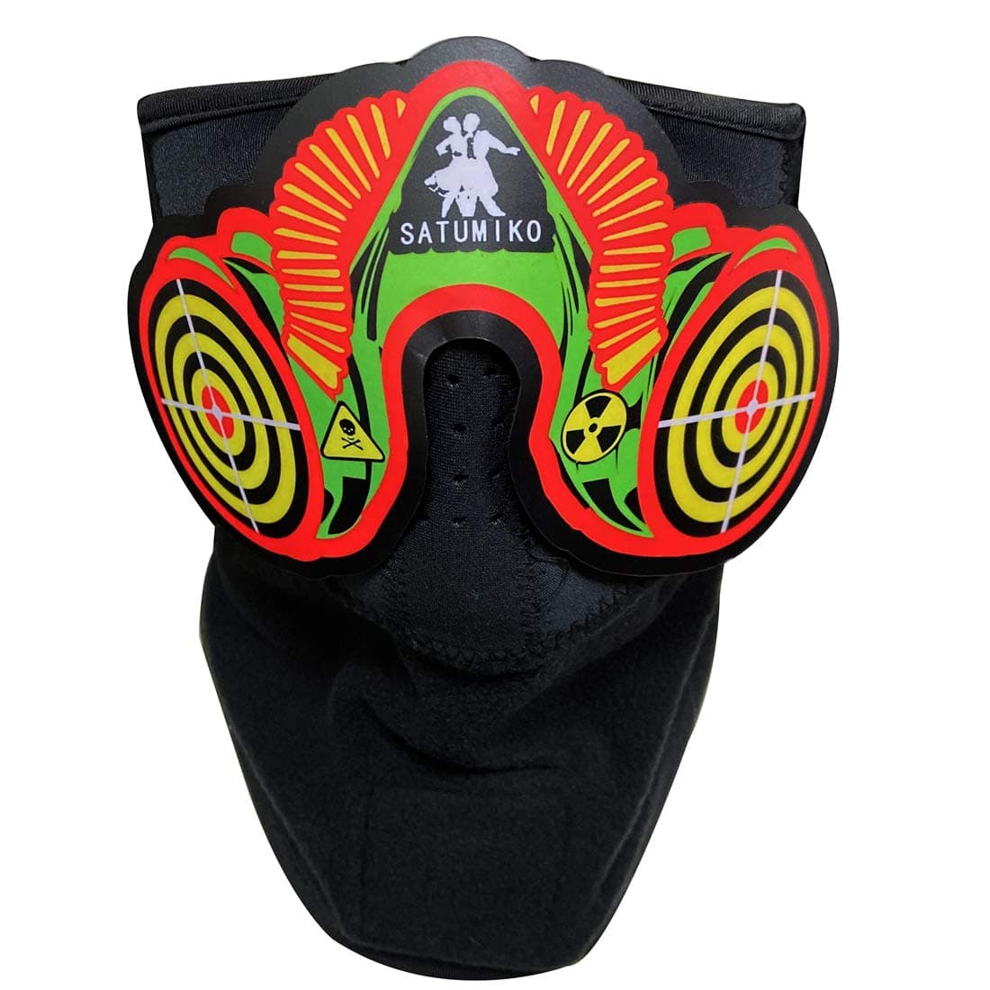 SATUMIKO LED Halloween Mask Sound Reactive Light Up Mask Scary Masks for Costumes Cosplay,Music Party,Rave Events,EDM or EDC,Dancing (Satumik)