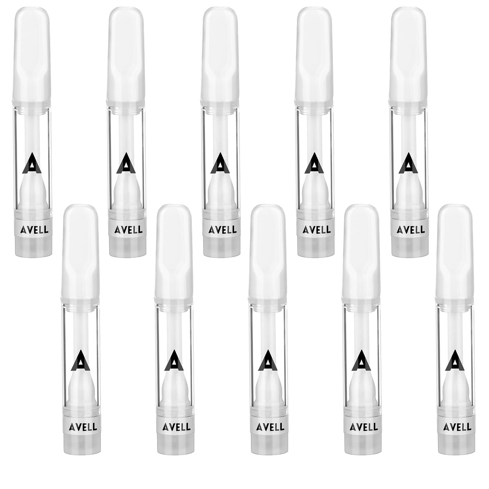Avell 10X 1.0ml Full Ceramic Carts Easy to Fill Storage Tubes for Liquids Lab Test + Plastic Tube