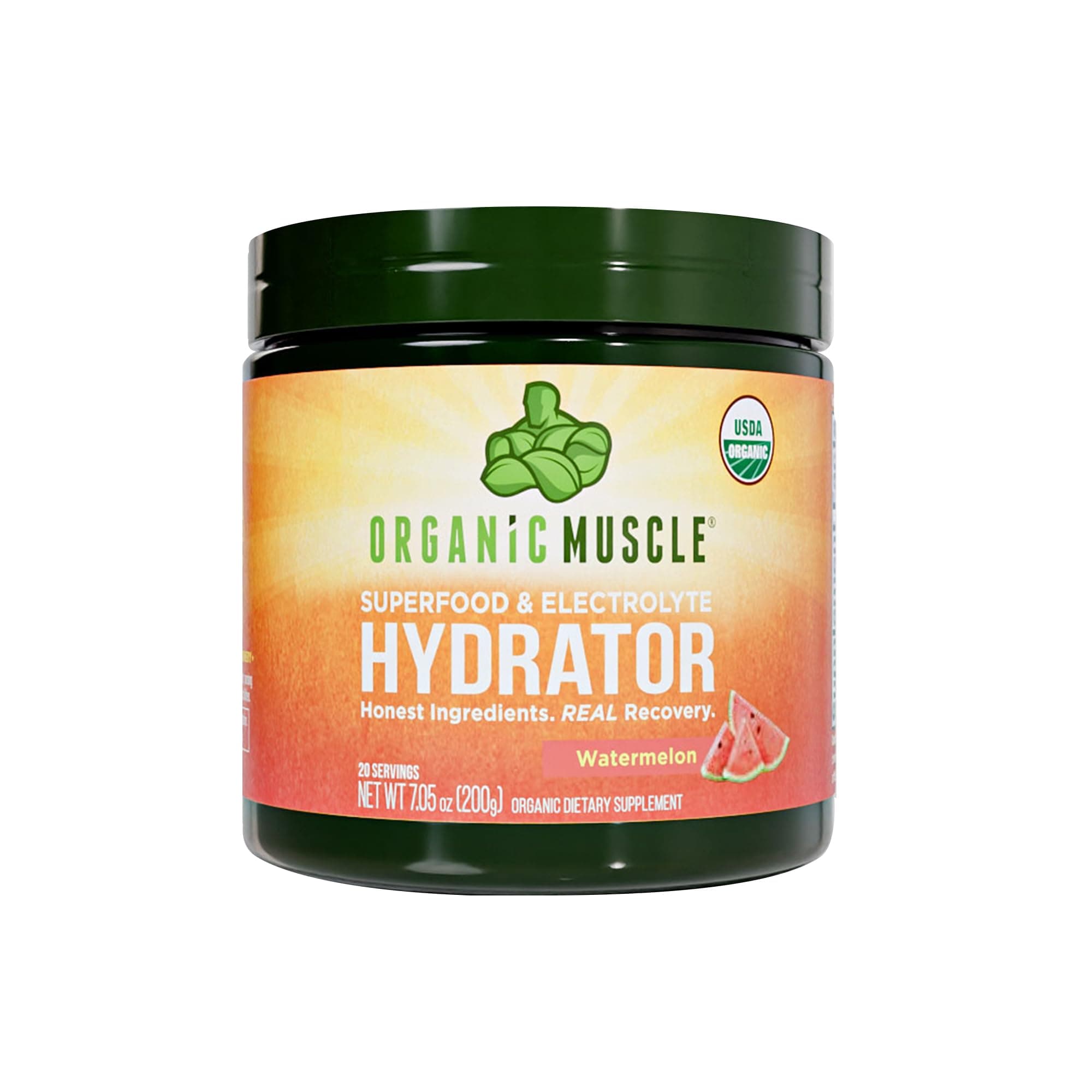 Organic Muscle Hydration Electrolytes Powder Supplement | USDA Certified Organic with Coconut Water, Pink Himalayan Salt | Plant Based, Vegan, Keto, Non-GMO | Watermelon Flavor, 20 Servings