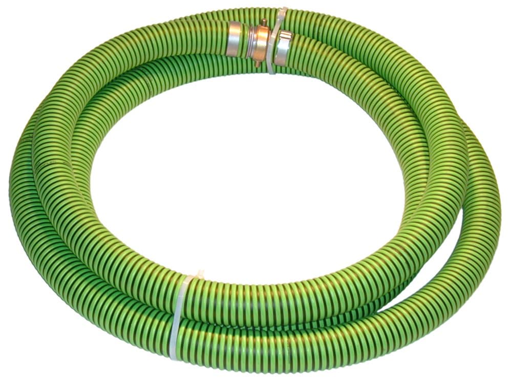 Kanaflex 300 EPDM Series EPDM Suction Hose Assembly, Green/Black, 2" Male X Female (CXE) Camlocks, 50 PSI Maximum Pressure, 2" Hose ID, 20' Length