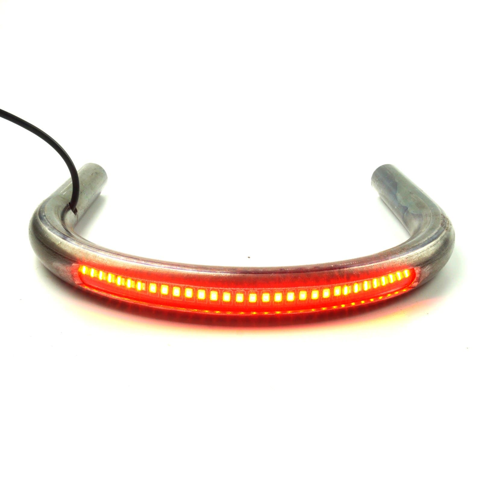 230mm 9.06 inch Width Retro Motorcycle Cafe Racer Seat Frame Hoop Brat Loop with LED Strip Brake Light Turn Singal Tail Light