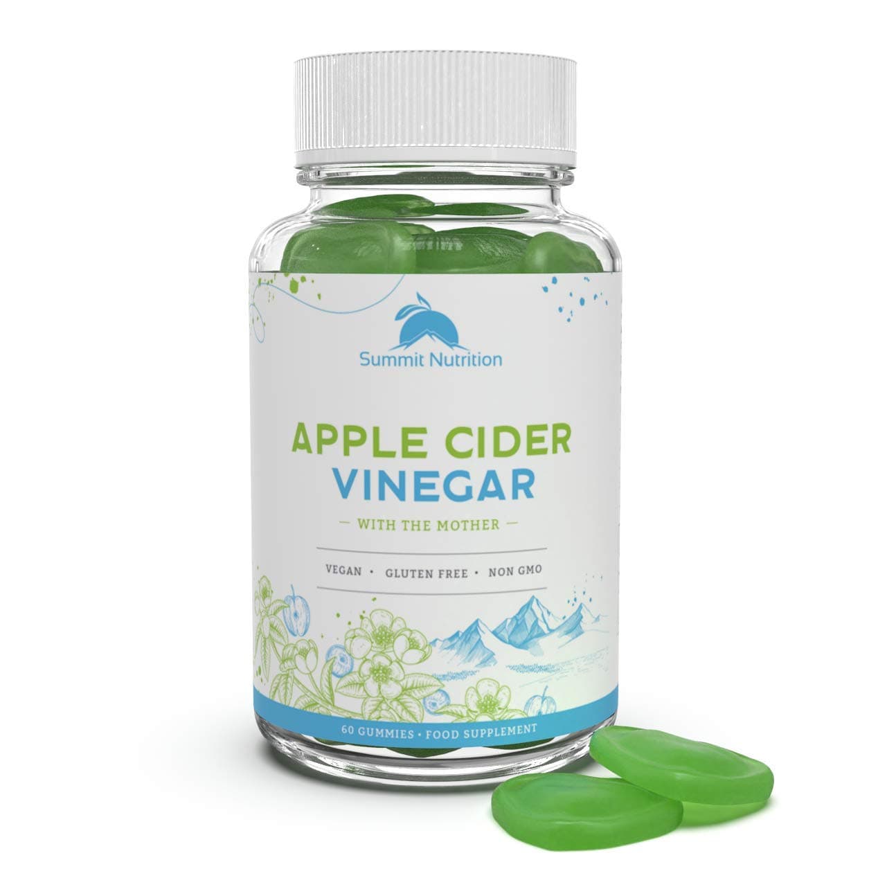 Apple Cider Vinegar Gummies with The Mother | Vegan, Gluten Free and Non-GMO | Gummy Alternative to Apple Cider Vinegar Capsules and Tablets