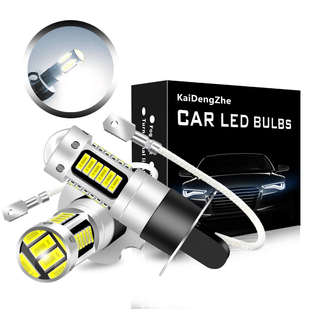 Super Bright White H3 LED Fog Light Bulbs H3 High Power 30-4014SMD Bulbs Auto Fog Lamp Replacement DC 12V 2PCS