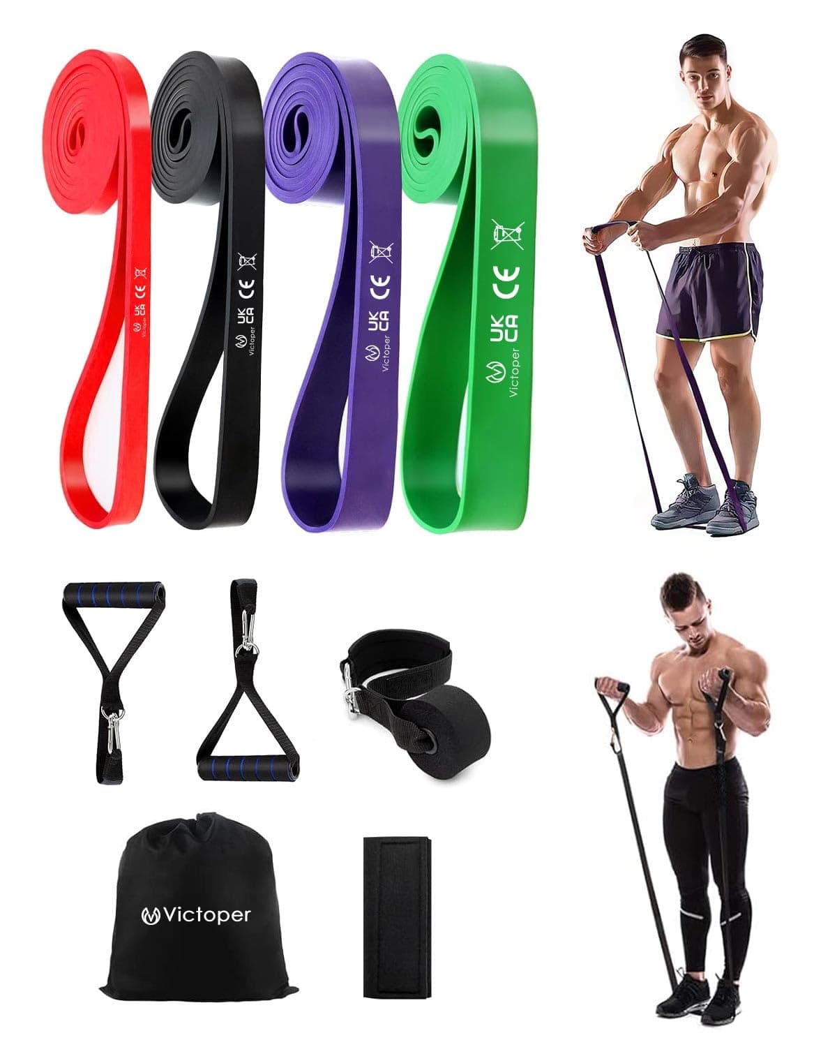 Victoper Resistance Bands,Resistance Bands Set for Men Women,Exercise Bands with Different Resistance Levels,Pull up Bands for Strength Training Fitness Pilates Yoga Stretch Toning,Workout bands