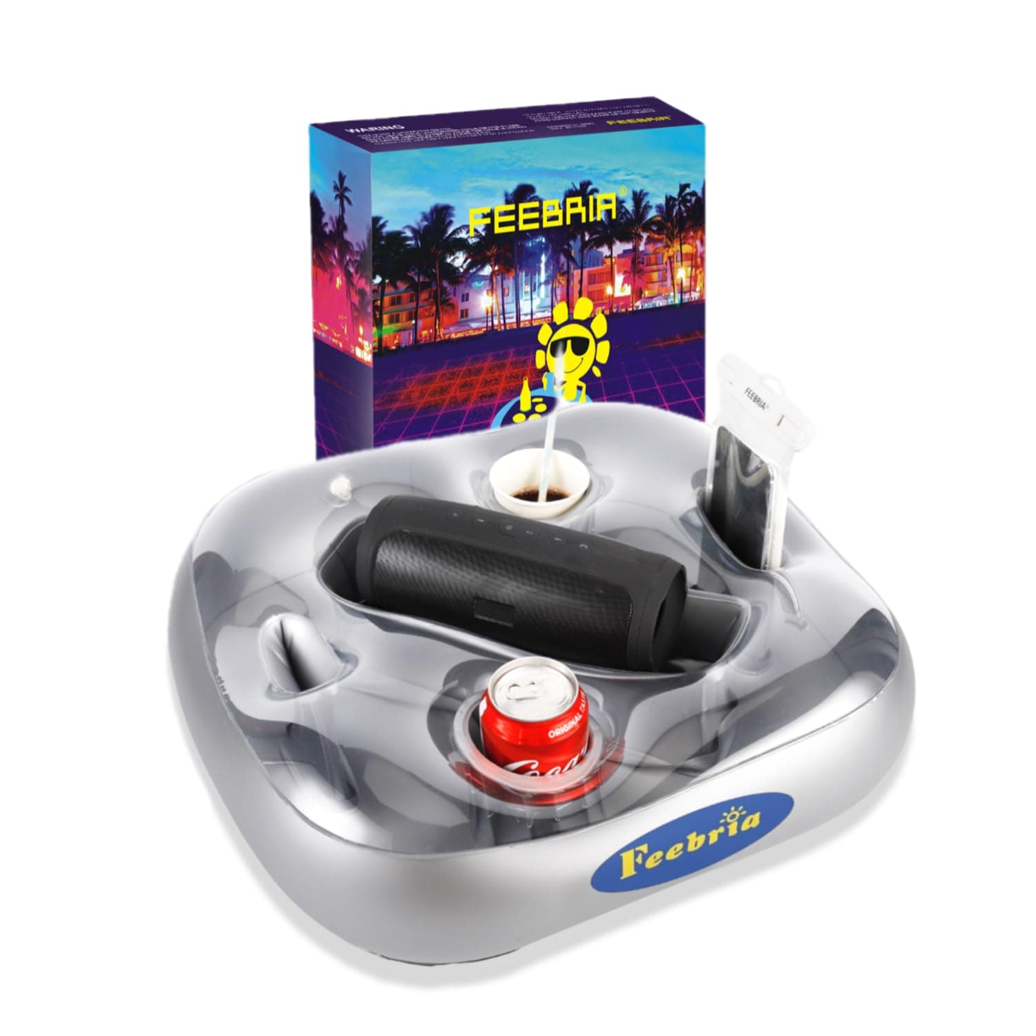 FEEBRIA Upgraded Pool Drink Holder Drink Float for Hot Tub,Beach and Party Decor