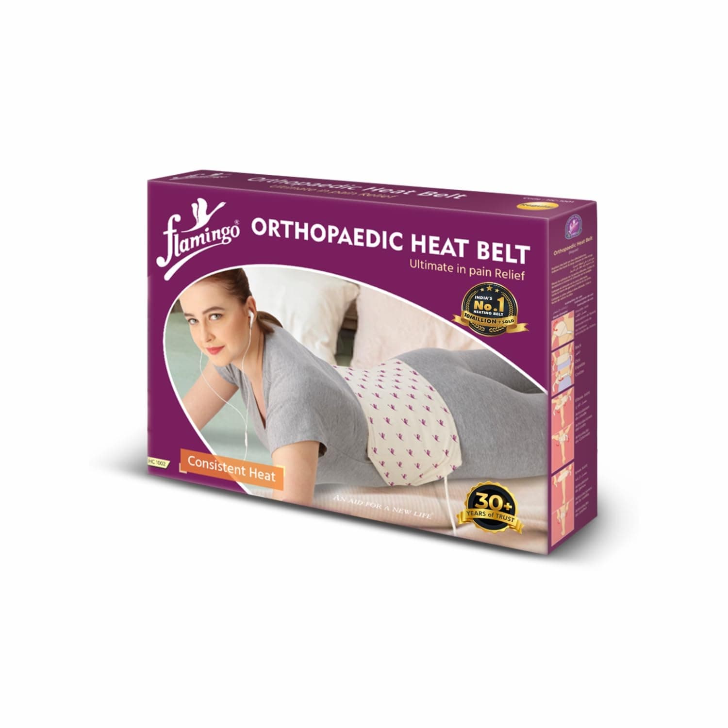 Orthopaedic Electric Heating Pad - XL SIZE | Pain Relief Heating Belt with Temperature Controller for Lower Back, Knee, Shoulder, Cramps, and Neck | Back Pain Relief | 34cm X 25cm |