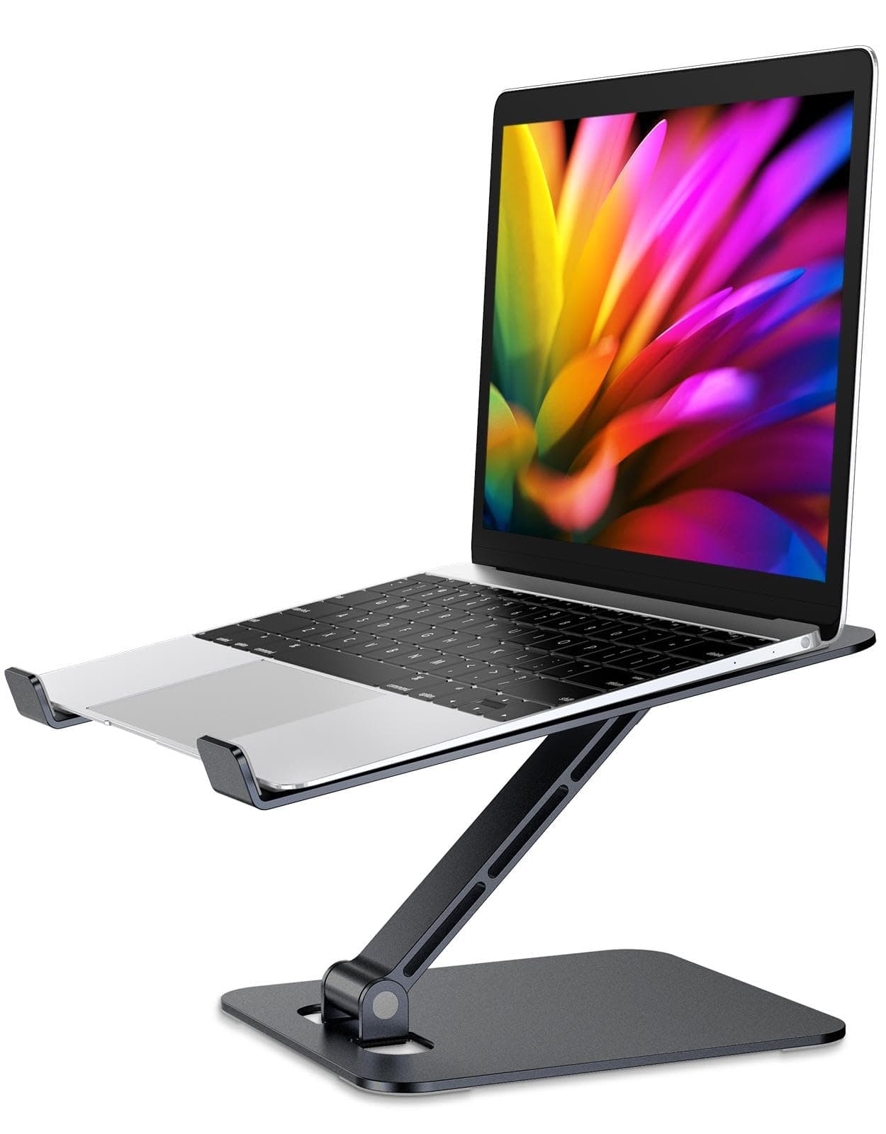 Foldable Laptop Stand, Height Adjustable Ergonomic Computer Stand for Desk, Aluminum Portable Laptop Lecterns Riser Notebook Mount