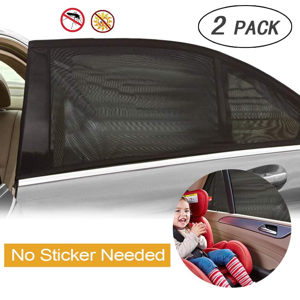 Nabance 2 Pack Car Sun Shade for Kids Car Rear Side Window Shades Premium Quality UV Protection for Kids Fit Most Models Sunshade Breathable Mesh Portable Car Accessories