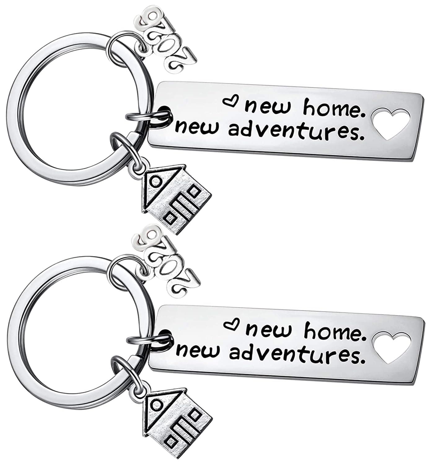 2PCs New Home Keychain 2026 Housewarming Gift for New Homeowner House Keyring Moving in Key Chain New Home Owners Jewelry from Real Estate Agent
