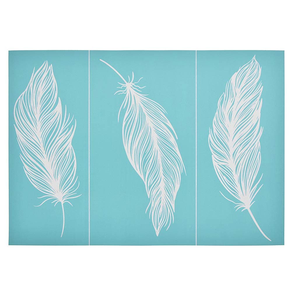 YeulionCraft Self-Adhesive Silk Screen Printing Stencil Mesh Transfers Plant Pattern Series for Decoration DIY T-Shirt Pillow Fabric Painting, Feather