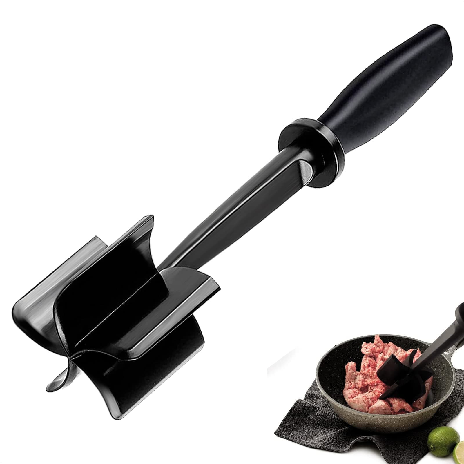 Meat Chopper for Ground Beef - Heat Resistant Ground Beef Smasher for Hamburger Meat - Nylon Hamburger Chopper Utensil - Ground Meat Chopper and Meat Masher - Easily Mix and Chop, Meat Masher Tool