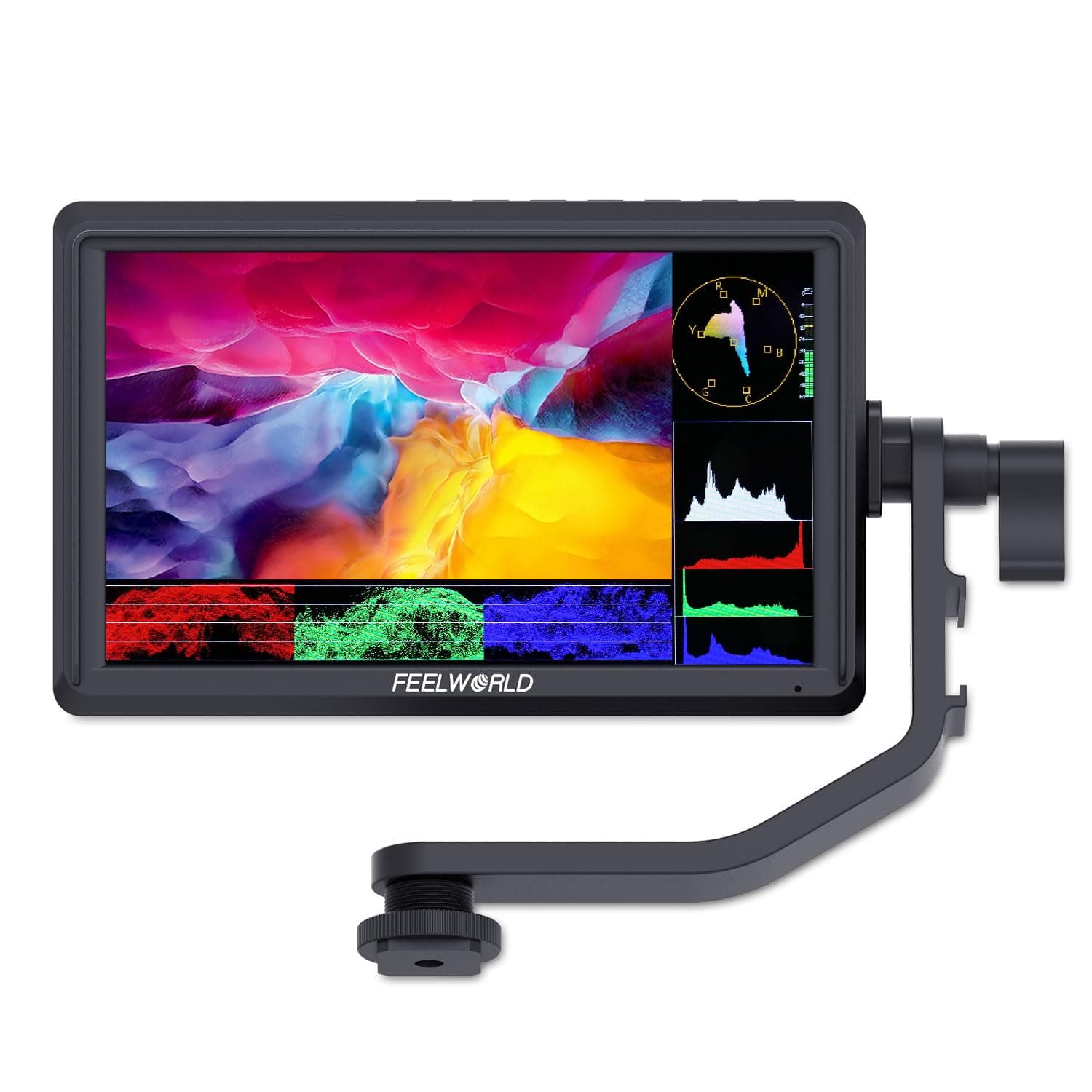 FEELWORLD S55 5.5 inch Camera DSLR Field Monitor Small Full HD 1280x720 IPS Video Peaking Focus Assist with 4K HDMI 8.4V DC Input Output Include Tilt Arm