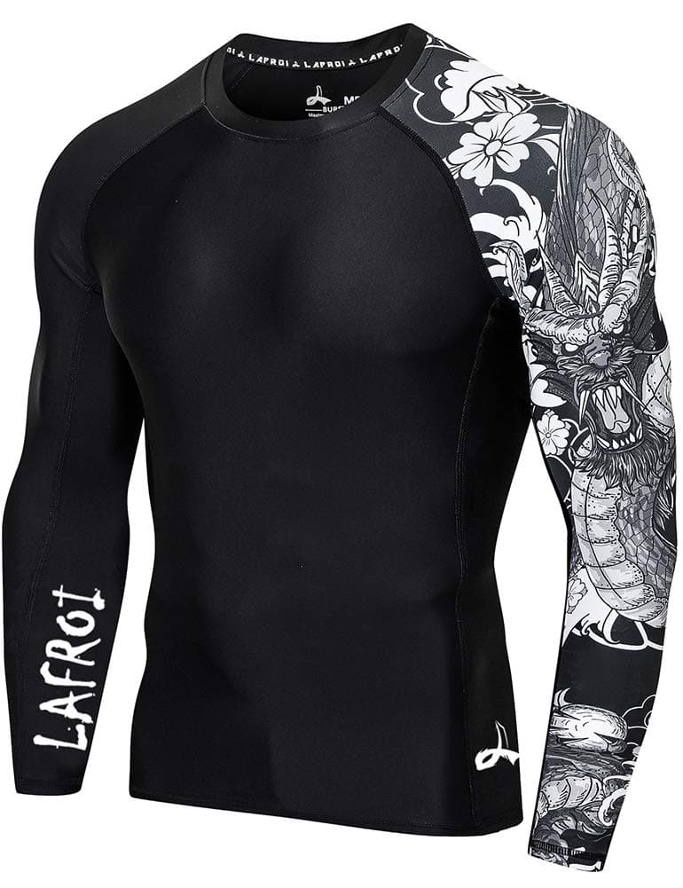 Men's Long Sleeve UPF 50+ Baselayer Skins Performance Fit Compression Rash Guard-CLYYB