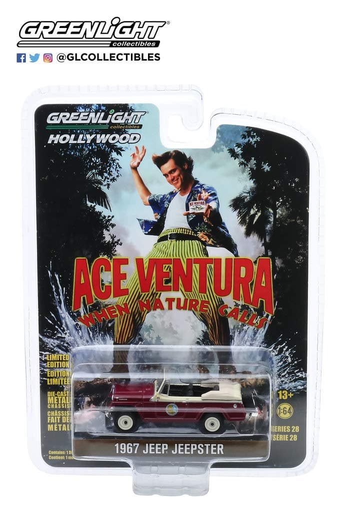 1:64 Hollywood Series 28 - Ace Ventura: When Nature Calls (1995) - 1967 Jeepster Convertible 44880-F