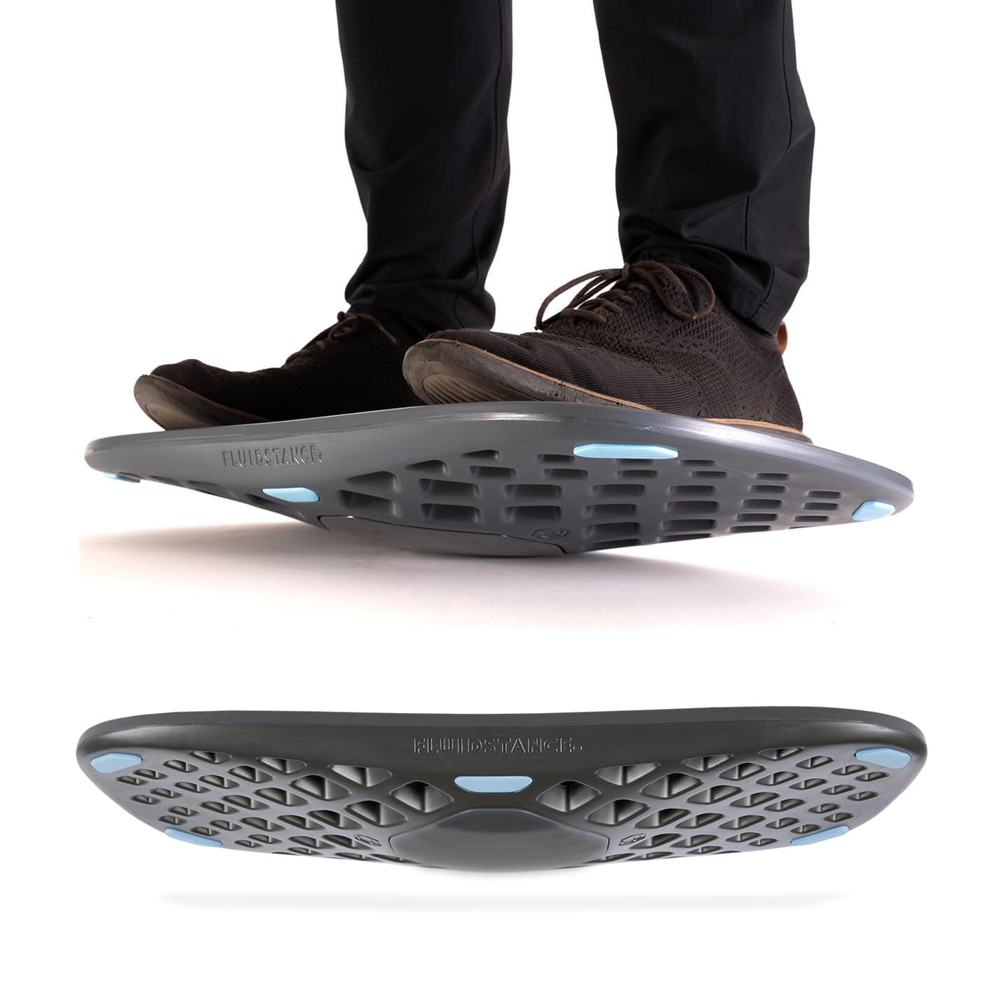FluidStance Adult Balance Board for Standing Desk - Anti Fatigue USA Made 360 Degree Rocker Wobble Board as Exercise Equipment to Increase Focus & Movement - Sustainable Anti-Slip Plane Standing Board