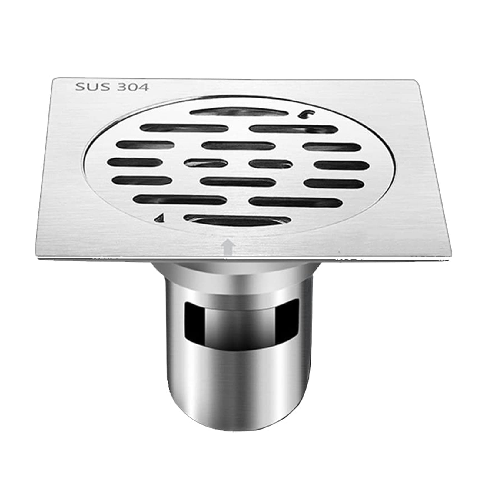 Stainless Steel Floor Drain Filter, Square Waste Cover With Removable Strainer and Deodorizing Core for Kitchen, Bath, Sink Water Pipe