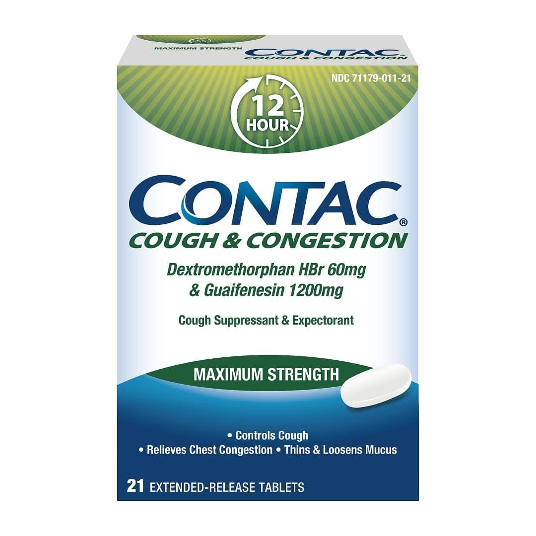 Contac Cough & Congestion Maximum Strength Controls Cough, Thins and Loosens ...