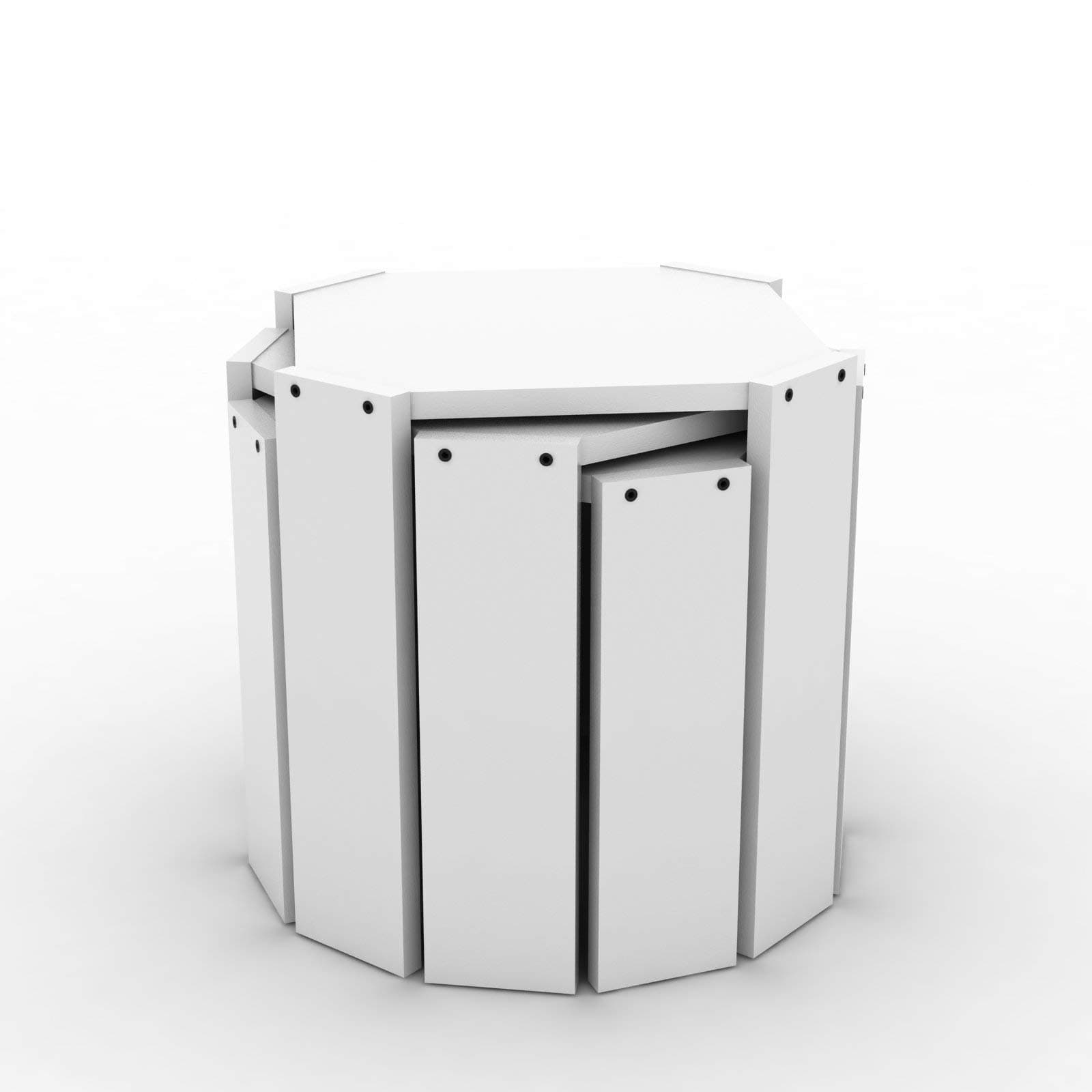 Rafevi Hansel Nested Coffee Table Set of Three for Living Room Home Office Contemporary Stacking End Side Table Leisure Night Stand Telephone Table (White)