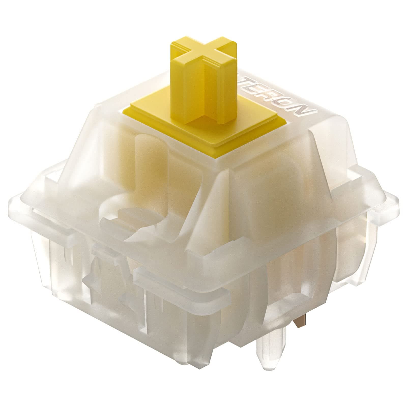 Milky Yellow Pro Switches Pre-lubed 5 Pin Linear Keyboard Switches for MX Mechanical Keyboard (90 Pcs, Yellow)