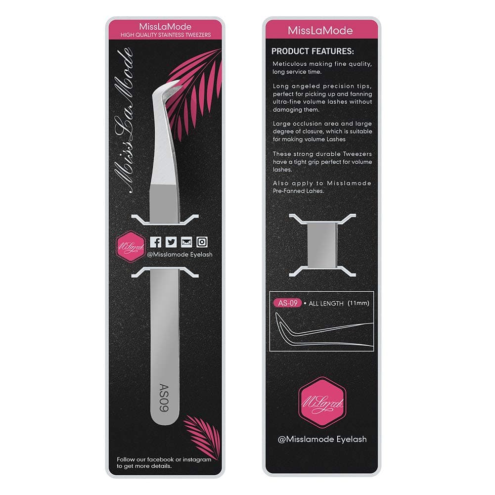 Eyelash Tweezers,Volume Tweezers Eyelash Extension,Volume Lash Tweezers,Volum Lash Extension Supplies Tweezers AS09 For Professional Precision Stainless Steel