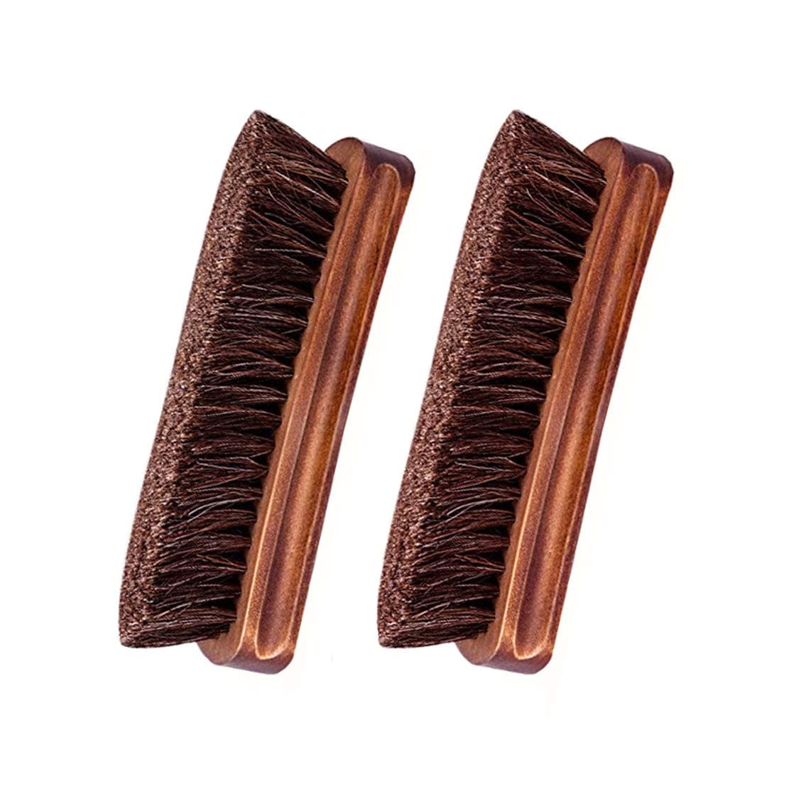 Shoe Brush, KY-Tech 2pcs Premium Horsehair Brush for Shoe Shine Polish, Horse Hair Bristles Brushes for Boots, Car Seats, Sofas, Bags
