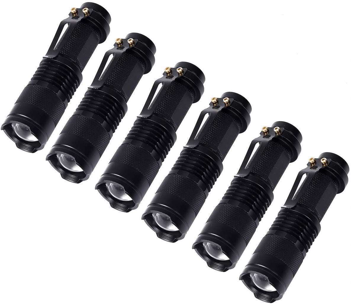 KunHe Small Mini Single Mode Led Flashlights Aa Battery 1 Mode Flashlight Pack of 6