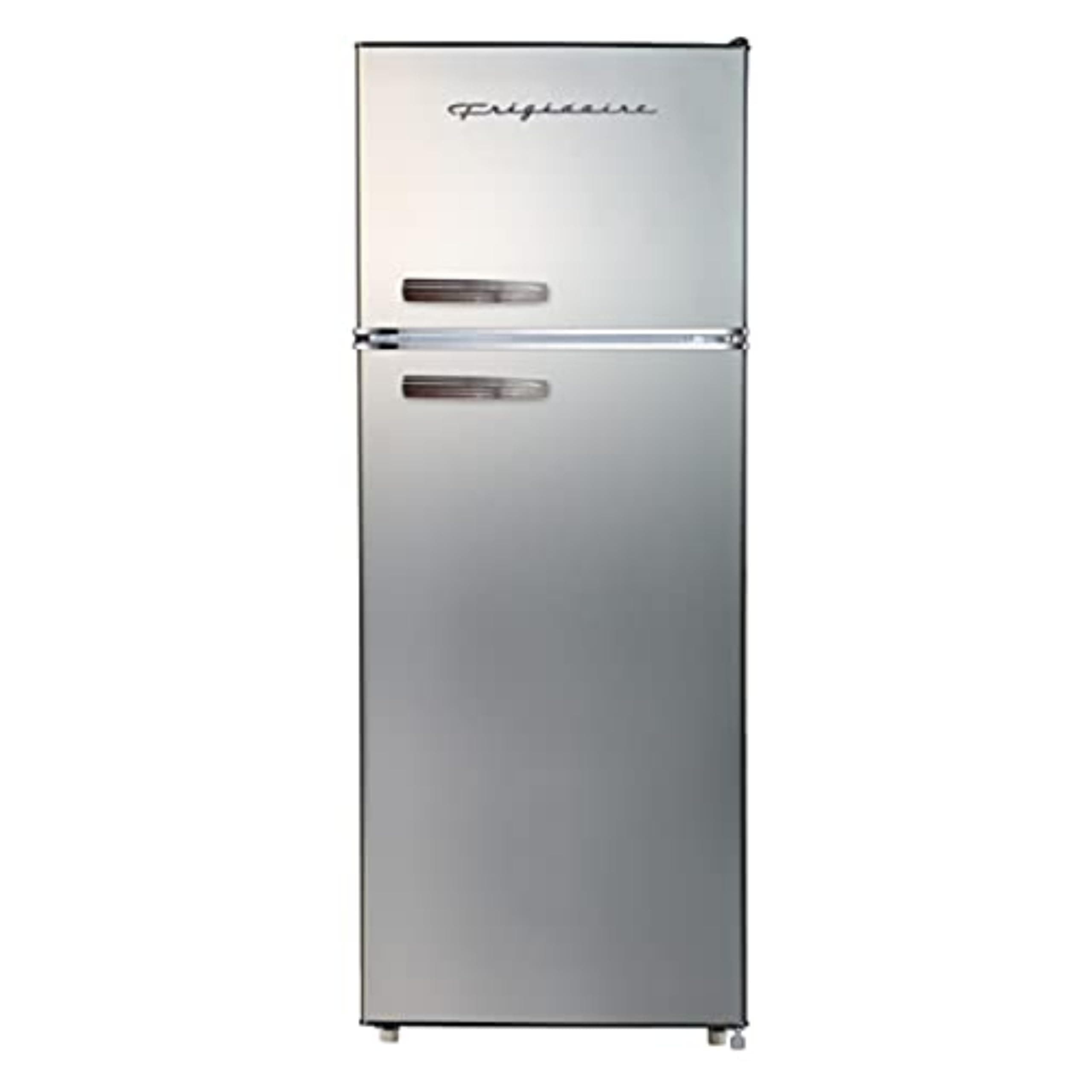 EFR753, 2 Door Apartment Size Refrigerator with Freezer, Retro Chrome Handle, 7.5 cu ft, Platinum Series, Stainless Steel, 7.5