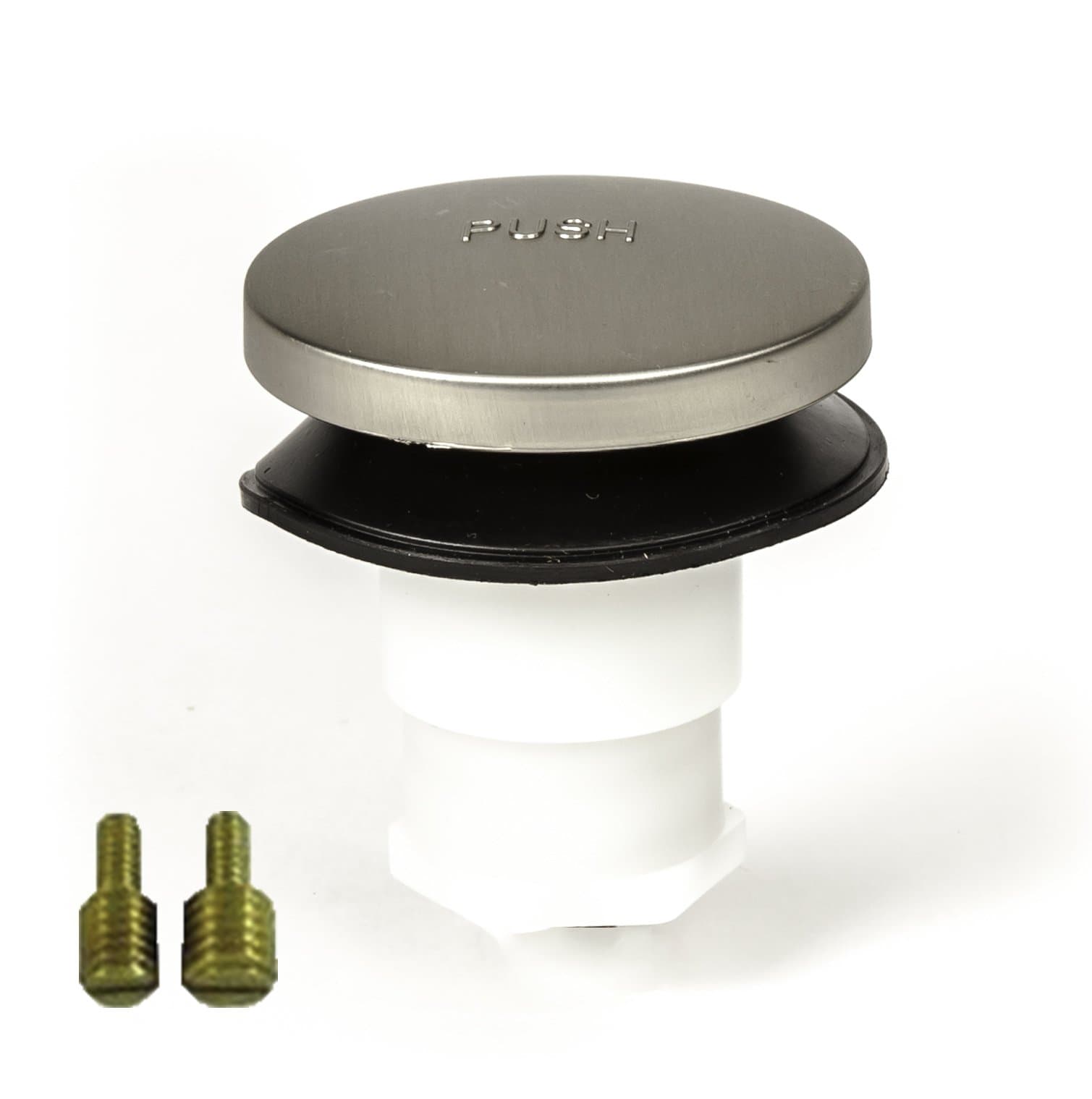 Toe Touch (Tip Toe, Foot Actuated) Bath Tub/Bathtub Drain Stopper Includes 3/8" and 5/16" Fittings Brushed Nickel