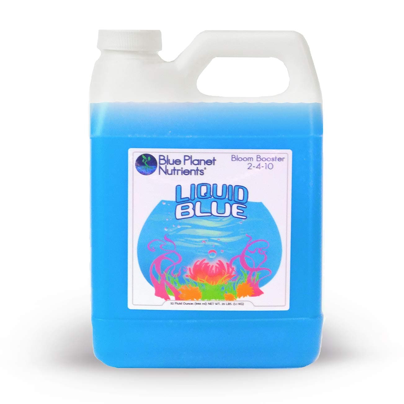 Bloom Booster Fertilizer Liquid PK Enhancer - Blue Planet Nutrients Liquid Blue for Bigger Flowers & Yields - Quart