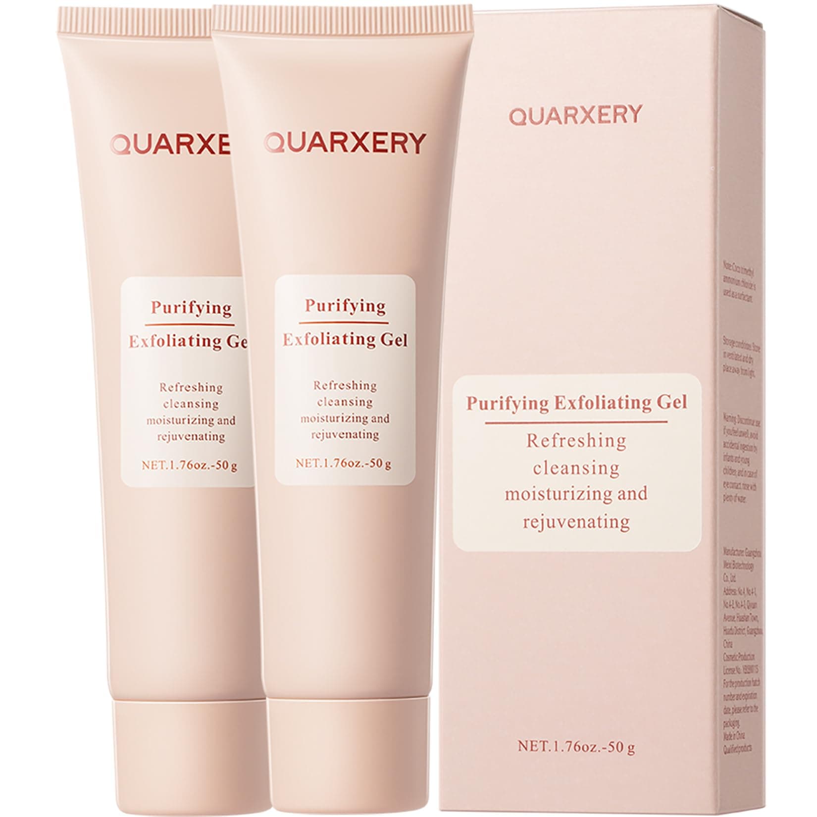QUARXERY Purifying Exfoliating Gel 2Pcs:Gentle Exfoliating Gel for Face Facial - Exfoliating Gel Scrub for Face Cleans Dirt & Oils