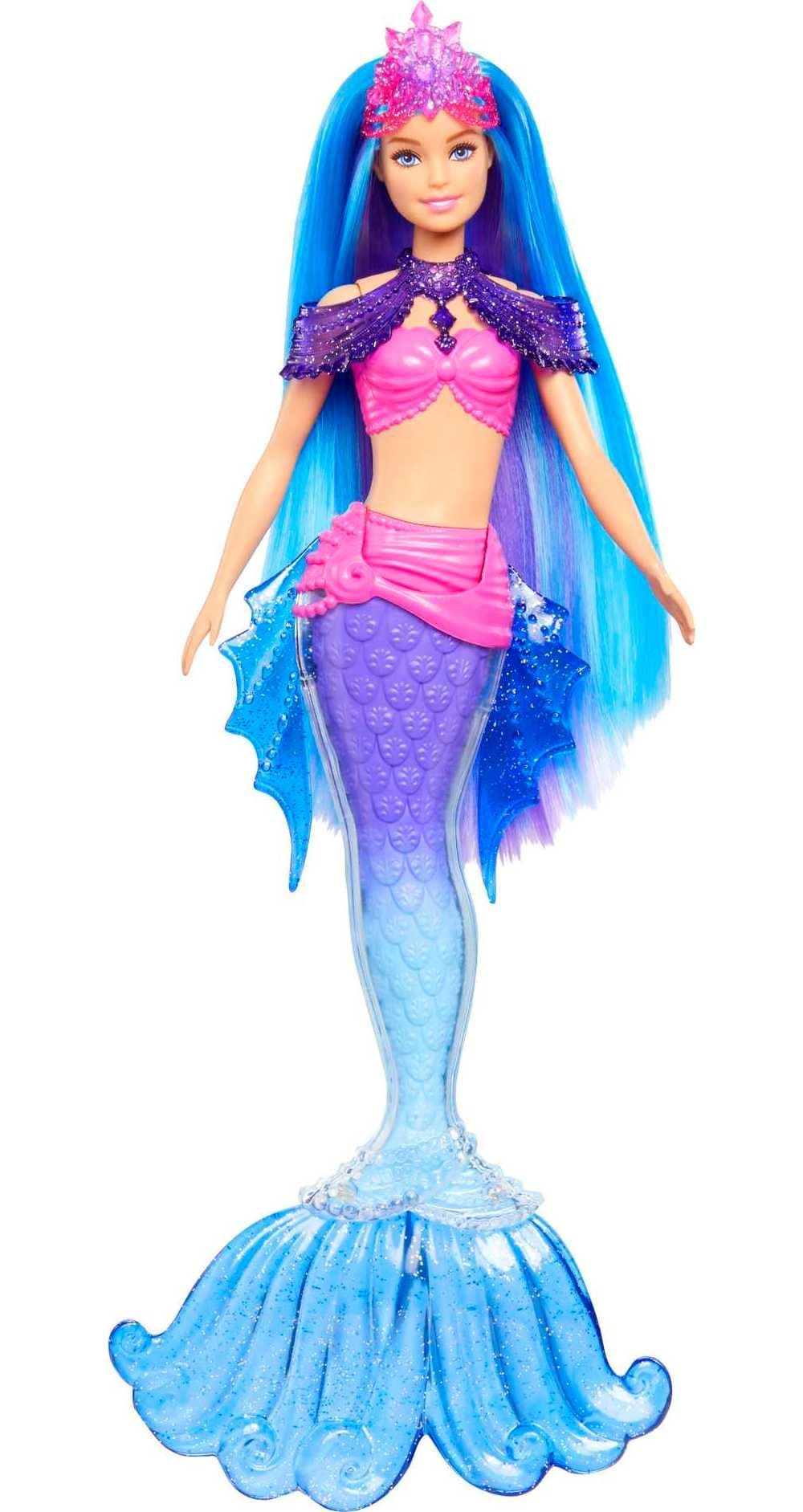 Mermaid Power Barbie “Brooklyn” Roberts Mermaid Doll with Pet, Interchangeable Fins, Hairbrush & Accessories, Toy for 3 Year Olds & Up, Mulicolor