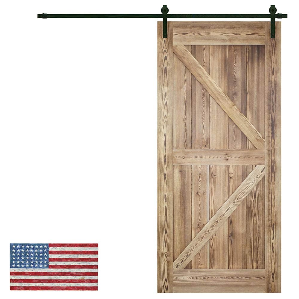 Made in U.S. Heavy Duty Sturdy Sliding Barn Door Slab - Unfinished Natural Solid Knotty Pine Interior Barn Wood Closet Door Panels 36 / 42inch x 84inch (Sliding Barn Door Hardware Kit Not Included)