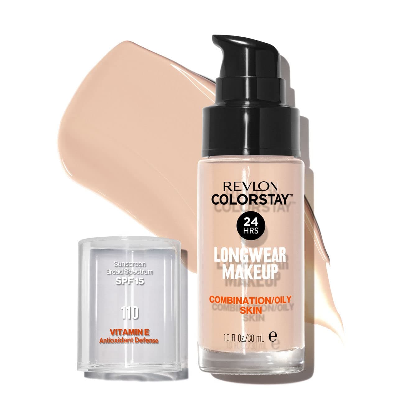 Revlon Colorstay Liquid Foundation Makeup with Pump 110 Ivory Combination/Oily Skin ,1 Fl Oz