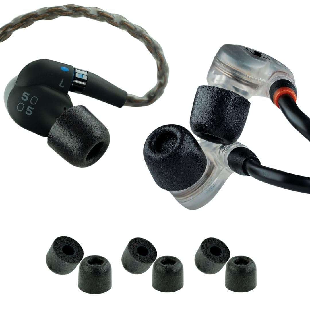Comply Foam Premium Earphone Tips - Separate T-100 (Black, 3 Pairs, Large) S/M/L 17-50200-11