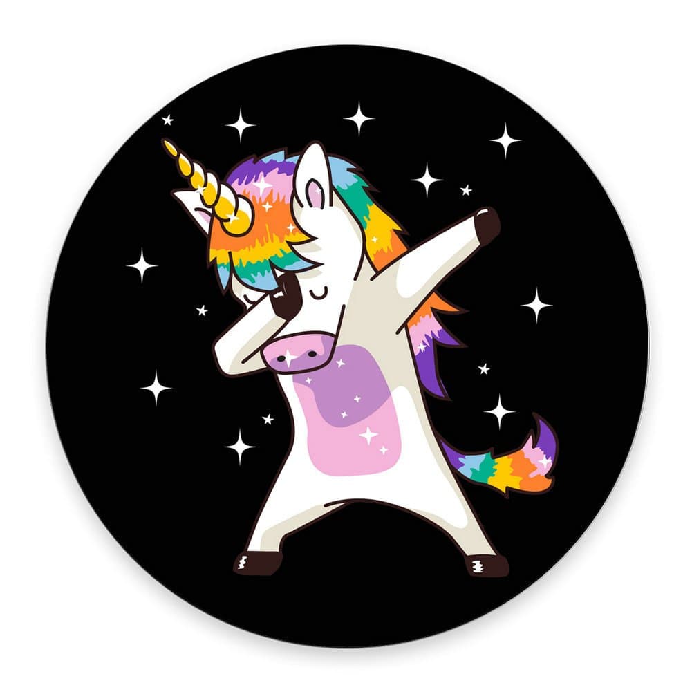 Unicorn Cute Dabbing Mouse Pad Funny Dab Dance Gift Round Mouse pad 7.87" X 7.87" 20CM